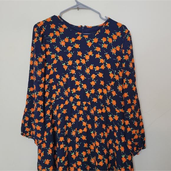 J Crew flowy tiered midi dress in poppy fields AR650 size 14 - Picture 3 of 7